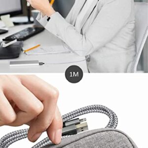 IDISON MFi Certified iPhone Charger, 4Packs(3/6/6/10FT) USB iPhone Charging Cable Nylon Braided Fast Charging Cord Compatible for iPhones/Pad(Gray +White)