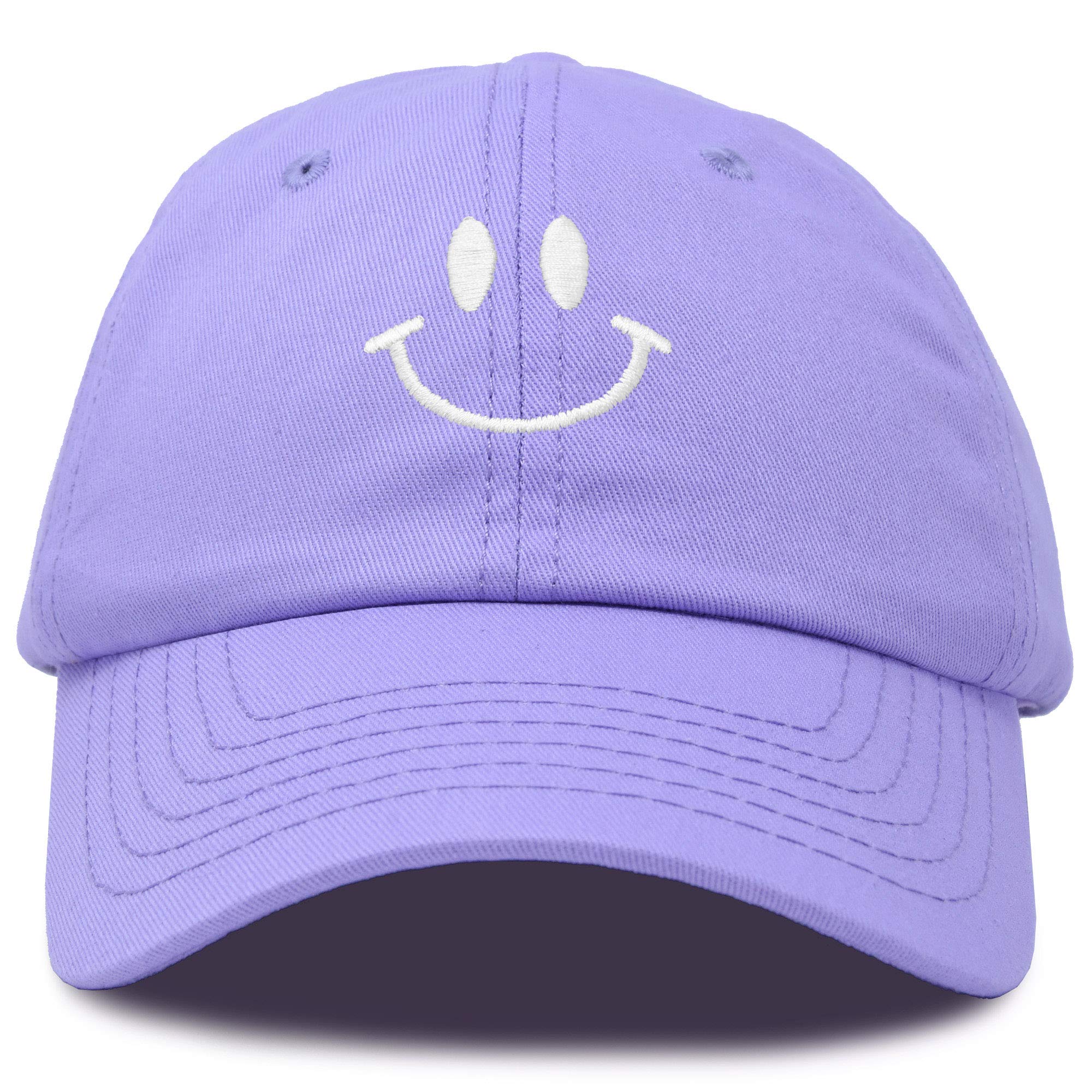 DALIX Smile Baseball Cap Smiling Face Happy Dad Hat Men Women Teens in Lavender