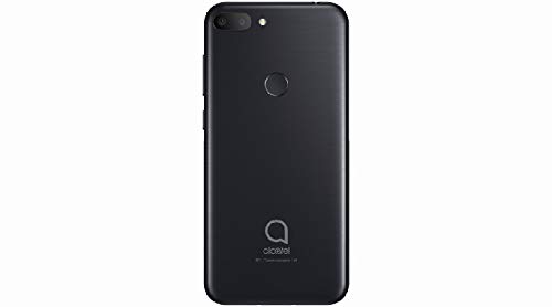 Alcatel 1S Unlocked Smartphone 5024J - 5.5" HD+, 32GB + 3GB RAM Android 9 Pie, 16MP Rear Camera, Dual SIM 4G LTE Face Unlock Fingerprint - International Version (Black)