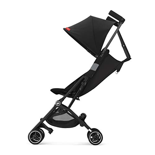 gb Pockit+ All-Terrain, Ultra Compact Lightweight Travel Stroller with Canopy and Reclining Seat in Velvet Black