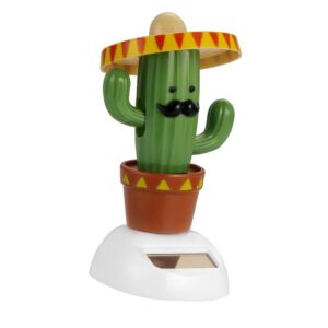 Cactus Solar Powered Shaking Head Dancing Car Ornament Dashboard Decoration Toy Gift - Cactus