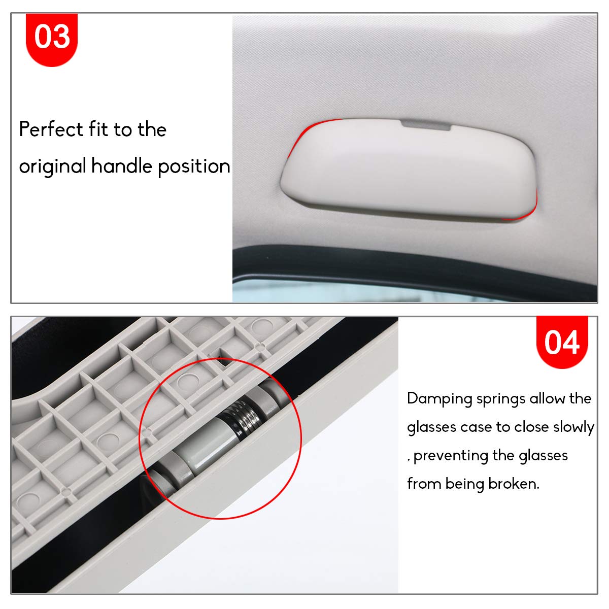 Sunglasses Holder for BMW 1 3 5 6 7 X3 X5 X7 Series,Glasses Case Storage Box Replace for Driver Side Overhead Grab Handle (Fits:F30 F31 F80 F34 F10 F11 F25/G20 G30 G31 G32 G11 G12 G01 G05 G07) (Gray)