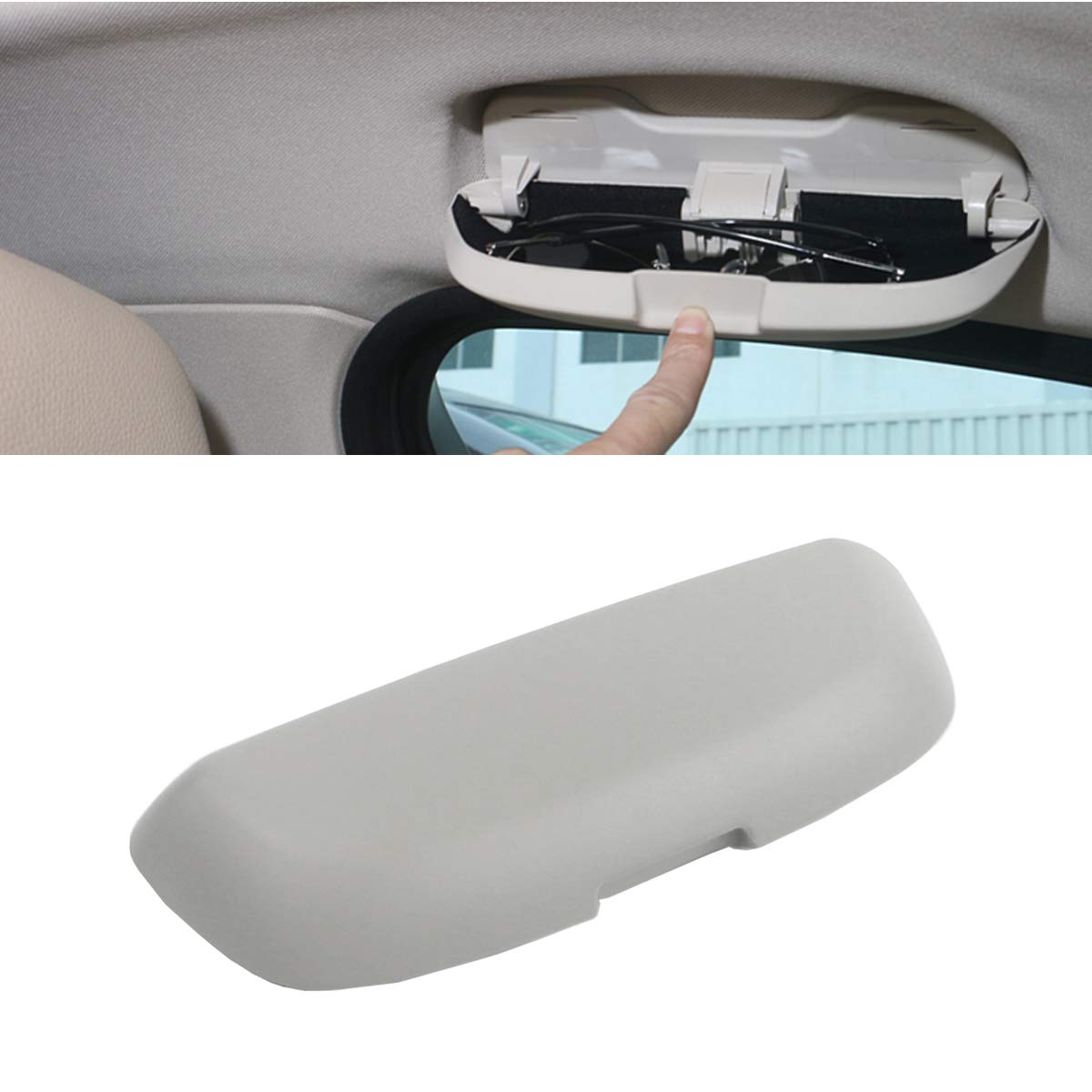 Sunglasses Holder for BMW 1 3 5 6 7 X3 X5 X7 Series,Glasses Case Storage Box Replace for Driver Side Overhead Grab Handle (Fits:F30 F31 F80 F34 F10 F11 F25/G20 G30 G31 G32 G11 G12 G01 G05 G07) (Gray)