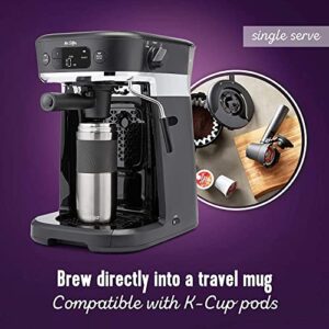 Mr. Coffee All-in-One Occasions Specialty Pods Coffee Maker, 10-Cup Thermal Carafe, and Espresso with Milk Frother and Storage Tray, Black