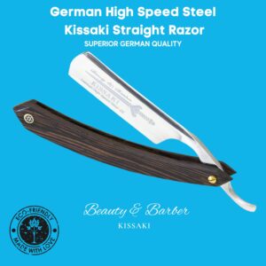 Straight Razor SHAVE READY-Shaving Knife Sharp, Steel Cutthroat Straight Edge Blade Vintage Wenge Wood Handle Classic Barber Approved