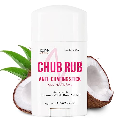 Zone Naturals Chafing Stick - 100% Natural Chub Rub Stick - Friction Defense Anti Chafing Stick Reduces Rubbing and Irritation - 1.5 Ounce