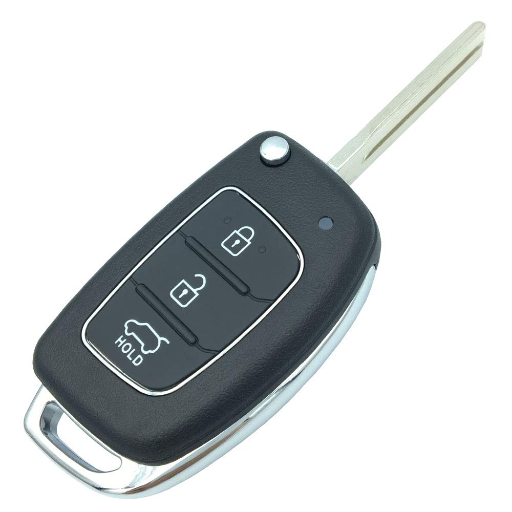Replacement Uncut Key Remote Fob Case 3 Buttons fit for Hyundai Flip Folding Santa fe Sonta Key Fob Cover