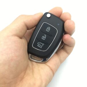 Replacement Uncut Key Remote Fob Case 3 Buttons fit for Hyundai Flip Folding Santa fe Sonta Key Fob Cover