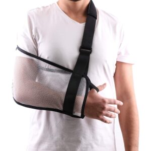 mesh arm shoulder sling great shower bath sling used after rotator cuff shoulder surgery arm brace support for men and women,white