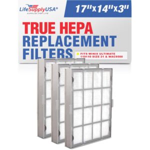 true hepa air cleaner filter replacement cartridge 85510 compatible with kenmore envirosense 85500 air cleaner by lifesupplyusa (3-pack)