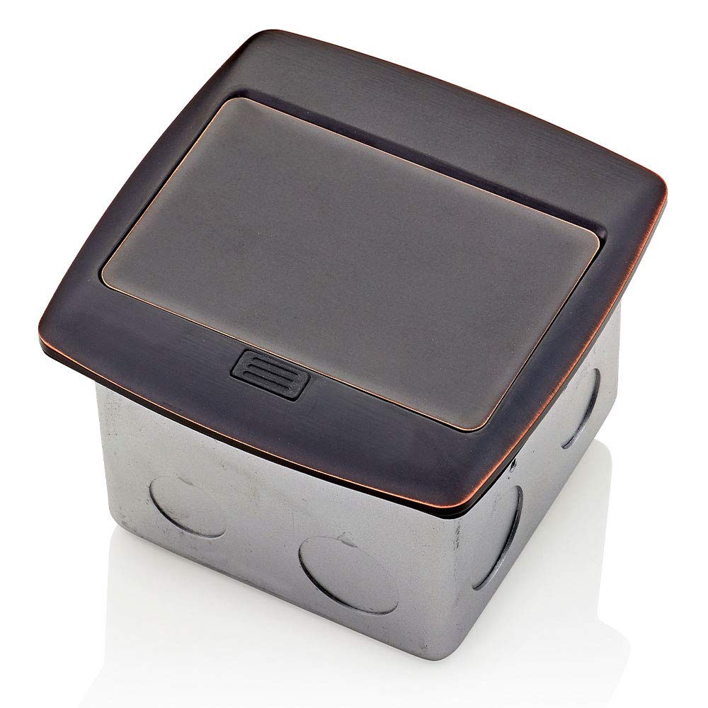 Leviton PFUS1-BZ Pop-Up Floor Box with Dual Type A, 3.6 USB Charger, 15 Amp Outlet, Bronze