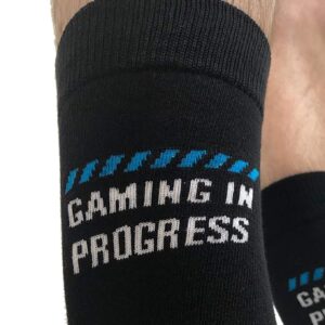 ''Do Not Disturb I'm Gaming" Funny Socks - Great Novelty Gift For Teen Boys Sons Men Husbands Boyfriends Women Gamers Who Have Everything! (Full Length Lounge Socks) Black