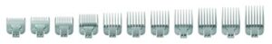 andis snap-on blade attachment combs - suitable for hair clipper trimmer, professional use, easy clean, long-lasting - sizes, 0", 0.5", 1", 1.5", 2", 3", 4", 5", 6", 7", 8" - 11/piece set, gray