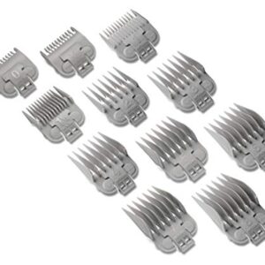 Andis Snap-On Blade Attachment Combs - Suitable for Hair Clipper Trimmer, Professional Use, Easy Clean, Long-Lasting - Sizes, 0", 0.5", 1", 1.5", 2", 3", 4", 5", 6", 7", 8" - 11/Piece Set, Gray