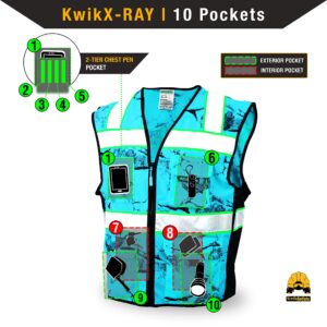 KwikSafety - Charlotte, NC - UNCLE WILLY’S WALL Safety Vest [10 POCKETS] Class 2 ANSI OSHA High Visibility Reflective Camo Heavy Duty Mesh HiVis Construction Work HiViz Men/Yellow Black Large