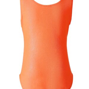 Dancina Girls Gymnastics Tank Top Leotard Dancewear Sparkle Orange 4