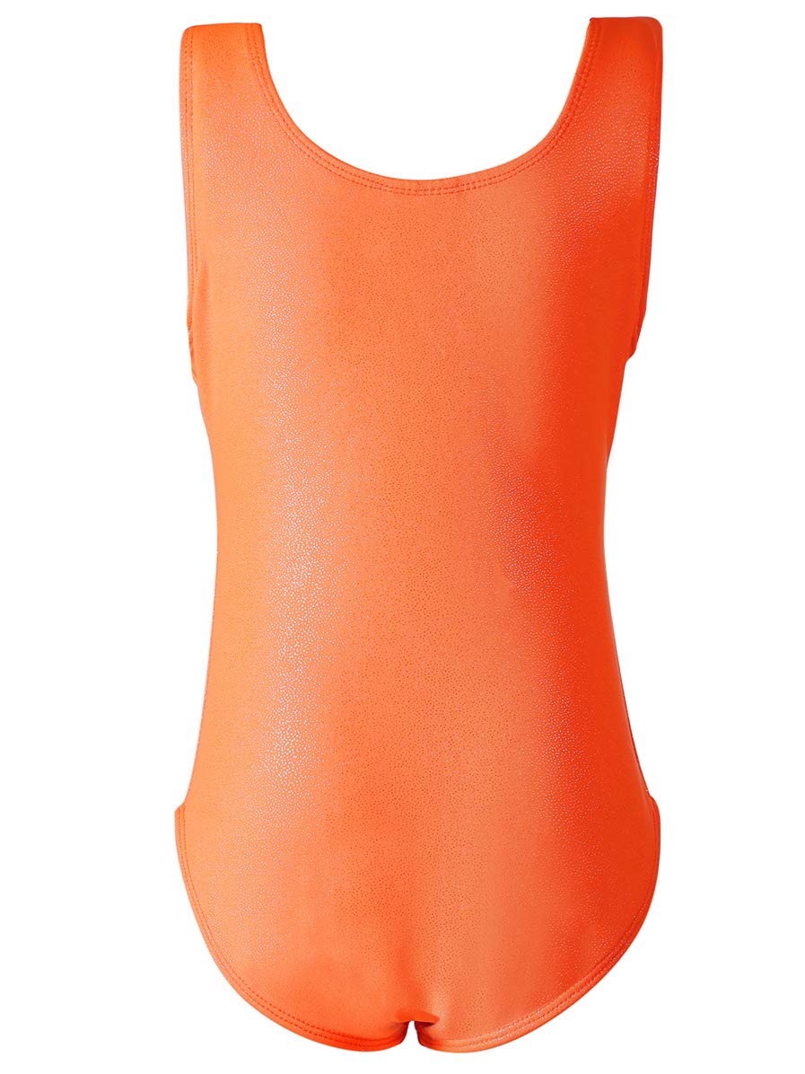 Dancina Girls Gymnastics Tank Top Leotard Dancewear Sparkle Orange 4