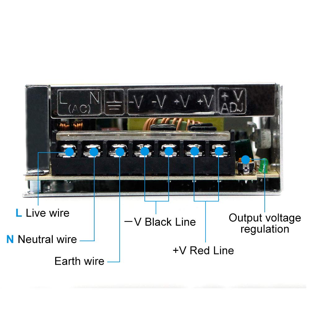 inShareplus 12V 10A 120W, DC Universal Regulated Switching Power Supply, 100-240V AC to DC 12 Volt LED Driver, Converter, Transformer for LED Strip Light, Computer Project,