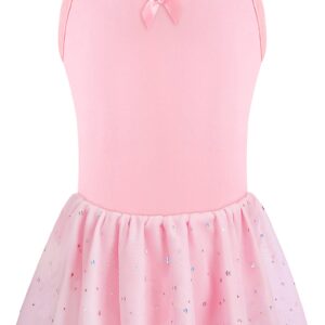 DANSHOW Ballet Leotards for Girls Dance Camisole Dress with Shiny Tutu Skirt(4041-08-M)