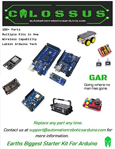 GAR Colossus Starter Kit for Arduino Uno Mega Nano - Complete Advanced Set, 5 Main Boards - 30 Sensors, 10 Shields with ESP32 WiFi + Bluetooth Modules for Wireless Robotics Smart Car