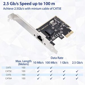 IO CREST 2.5 Gigabit Ethernet PCI Express PCI-E Network Interface Card 10/100/1000/25000 Mbps RJ45 LAN SI-PEX24059