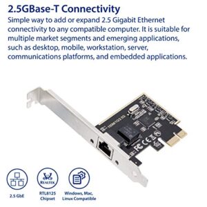 IO CREST 2.5 Gigabit Ethernet PCI Express PCI-E Network Interface Card 10/100/1000/25000 Mbps RJ45 LAN SI-PEX24059