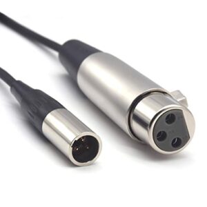 siyear mini -xlr male to xlr female plug microphone cable for blackmagic pocket 4k camera video assist 4k, mini xlr 3 pin pro lapel audio cable (5ft/1.5m)
