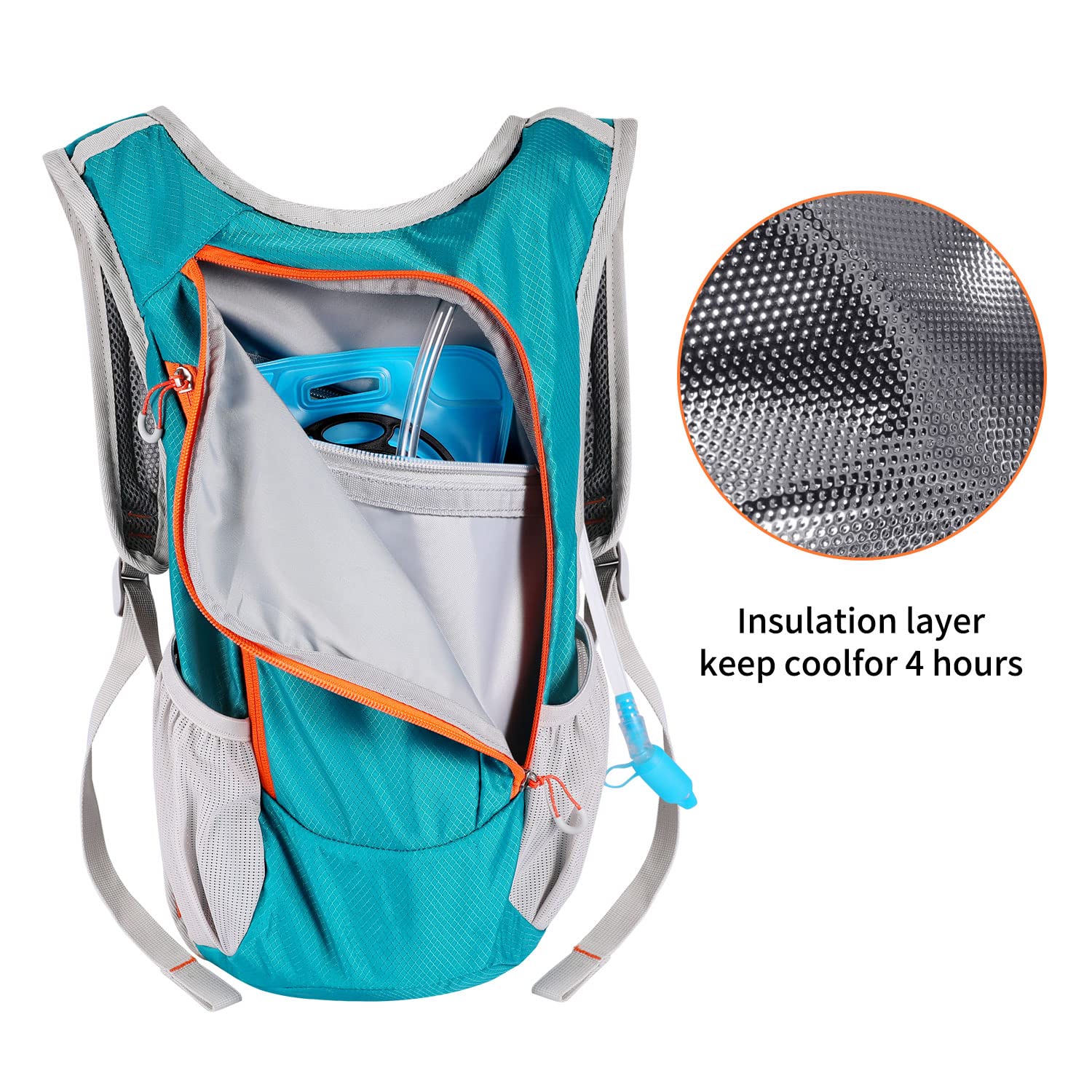 Hydration Pack,Hydration Backpack with 2L Hydration Bladder Lightweight Insulation Water Pack for Running Hiking Riding Camping Cycling Climbing Fits Men & Women