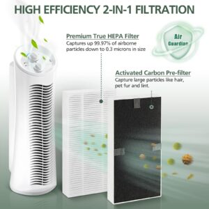 isinlive 2 Pack for Febreze Air Purifier Filter Replacement Dual Action HEPA-Type FRF102B, Models FHT170, FHT180, FHT190 and Fit for Honeywell HEPAClean U Filter HRF201B, Models HHT270, HHT290