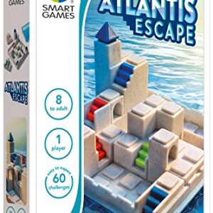 SmartGames Atlantis Escape; a 3D Path-Building Travel Game for Kids and Adults, a STEM Focused Cognitive Skill-Building Brain Game - Brain Teaser for Ages 8 & Up, 60 Challenges.