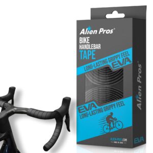 alien pros bike handlebar tape eva (set of 2) black - enhance your bike grip with these bicycle handle bar tape - wrap your bike for an awesome comfortable ride (set of 2, black)