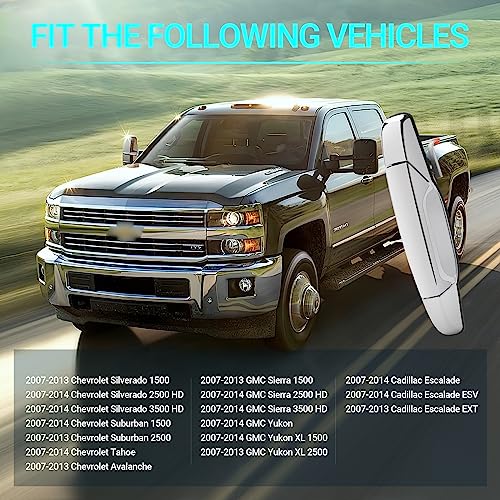 MNJWS Exterior Chrome Door Handle, Front Passenger Side, Compatible with 2007-2014 Chevy Silverado Suburban Tahoe GMC Sierra Yukon Cadillac Escalade, Replace 22738722 84053436 80545