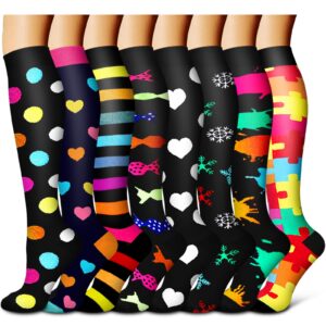 compression socks for women and men circulation-best support for running, athletic, nursing, travel