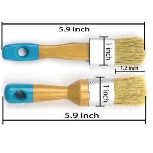 Chalk & Wax Paint Brush Set for Furniture,DIY Painting and Waxing Tool,Milk Paint,Stencils,Natural Bristles,by MAXMAN,Small Size