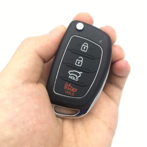 Replacement Uncut Key Remote Fob Case 4 Buttons fit for Hyundai Sonata Santa Fe Flip Key Remote Control Key Fob Shell