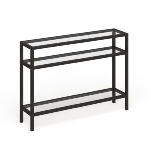 henn&hart 42" wide rectangular console table in blackened bronze, entryway table, accent table for living room, hallway