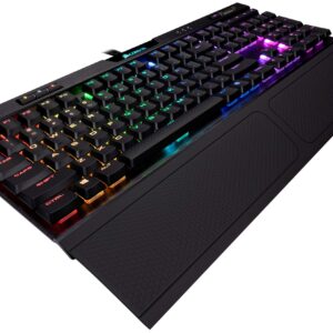 Corsair K70 RGB MK.2 RAPIDFIRE Low Profile - Backlit RGB LED - USB Passthrough & Media Controls - Fastest & Linear Low Profile - Cherry MX Speed (Renewed)