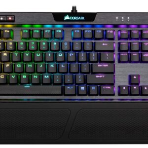 Corsair K70 RGB MK.2 RAPIDFIRE Low Profile - Backlit RGB LED - USB Passthrough & Media Controls - Fastest & Linear Low Profile - Cherry MX Speed (Renewed)