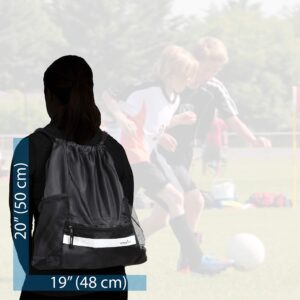 Athletico Drawstring Soccer Bag - Soccer Backpack Can Also Carry Baskeyball or Volleyball (Black)