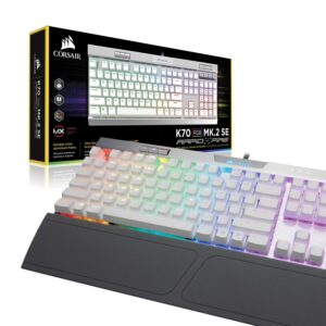 Corsair K70 RGB MK.2 SE Mechanical RAPIDFIRE Gaming Keyboard - USB Passthrough & Media Controls - PBT Double-Shot Keycaps - Cherry MX Speed - RGB LED Backlit (Renewed)