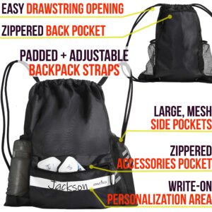 Athletico Drawstring Soccer Bag - Soccer Backpack Can Also Carry Baskeyball or Volleyball (Black)