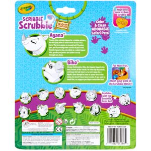 Crayola Scribble Scrubbie Safari Animals, Rhino and Hippo, 2 Count, Creative Toy, Gift for Kids, Age 3, 4, 5, 6