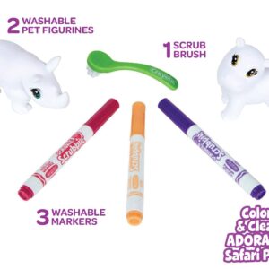 Crayola Scribble Scrubbie Safari Animals, Rhino and Hippo, 2 Count, Creative Toy, Gift for Kids, Age 3, 4, 5, 6