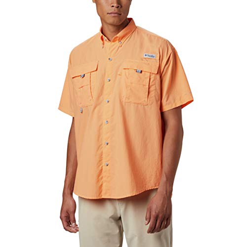 Columbia Men's Bahama II UPF 30 Short Sleeve PFG Fishing Shirt, Bright Nectar, Large
