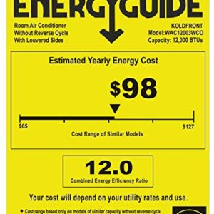 Koldfront WAC12003WCO 12000 BTU 115V Window Air Conditioner with Dehumidifier and Remote Control