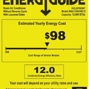 Koldfront WAC12003WCO 12000 BTU 115V Window Air Conditioner with Dehumidifier and Remote Control
