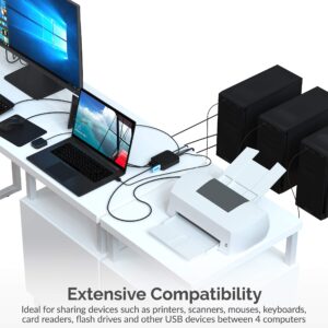 SABRENT USB 2.0 Sharing Switch up to 4 Computers and Peripherals LED Device Indicators (USB-USS4)