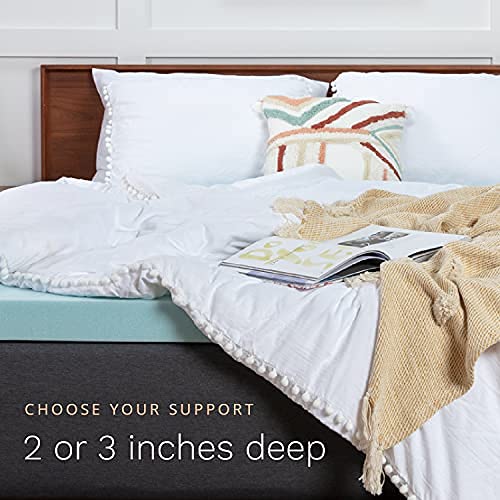 ViscoSoft Memory Foam Mattress Topper Queen - 2 Inch Reflex Gel Mattress Pad CertiPUR-US Certified