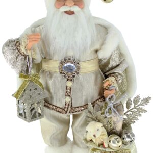 Windy Hill Collection 16" Inch Standing Shimmering Champagne Santa Claus Christmas Figurine Figure Decoration 169050