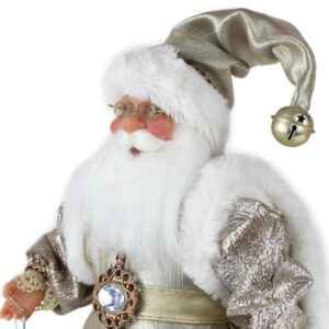 Windy Hill Collection 16" Inch Standing Shimmering Champagne Santa Claus Christmas Figurine Figure Decoration 169050